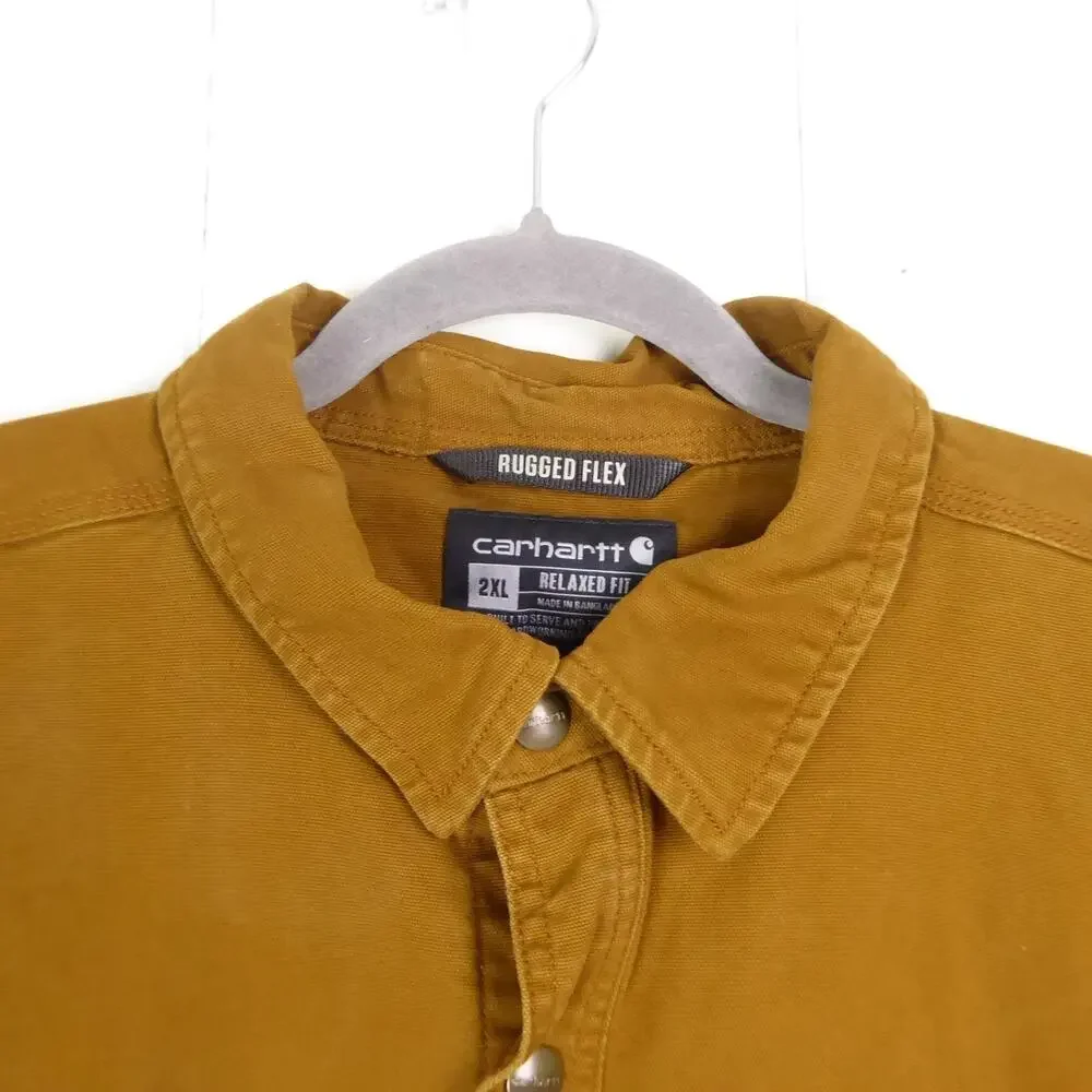 Carhartt Shirt Jacket Mens SZ 2XL Rigby Rugged Flex Fleece Lined Work Wear Read‎